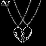 Custom Engraved Love Name Necklace Set for Men and Women