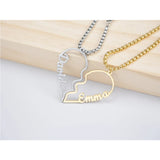 Custom Engraved Love Name Necklace Set for Men and Women