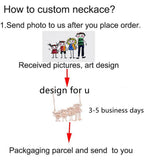 Kids Drawing Necklace Pendant Stainless Steel Custom Artwork Pendant