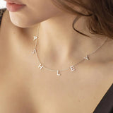 Dainty Initial Name Steel Necklace-Charm Welding Choker