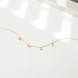 Dainty Initial Name Steel Necklace-Charm Welding Choker