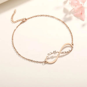 Personalized Name Bracelet for Women in Rose Silver Stainless Steel