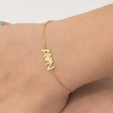 Personalized Name Bracelet Stainless Steel Initials Link Chain Bangle