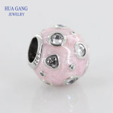 925 Silver Pink Pearlescent Dreams Charm Bracelet Beads Jewelry