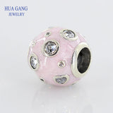 925 Silver Pink Pearlescent Dreams Charm Bracelet Beads Jewelry