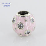 925 Silver Pink Pearlescent Dreams Charm Bracelet Beads Jewelry