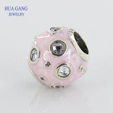 925 Silver Pink Pearlescent Dreams Charm Bracelet Beads Jewelry