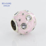 925 Silver Pink Pearlescent Dreams Charm Bracelet Beads Jewelry