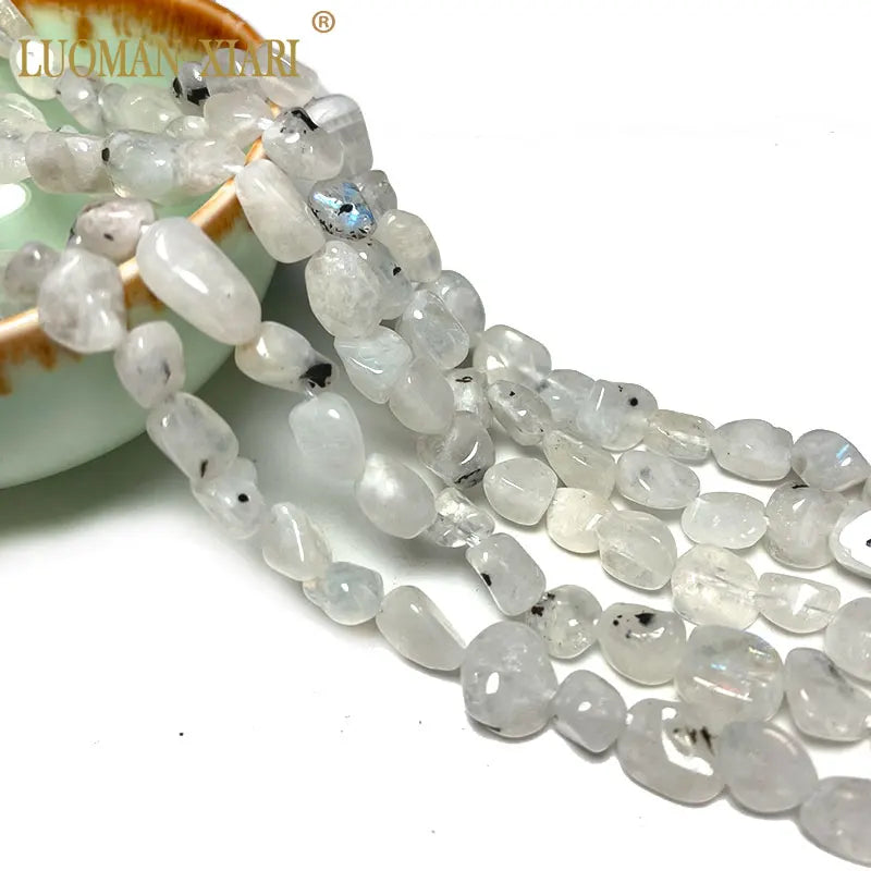 Natural Moonstone Gravel Gemstone Beads 15''