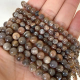 Natural Sunstone Loose Round Gem Stone Beads 4-12MM