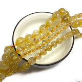 Natural Citrine Round Stone Beads for Jewelry Making DIY