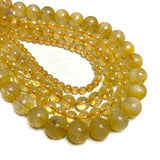 Natural Citrine Round Stone Beads for Jewelry Making DIY