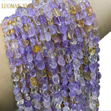 Natural Ametrine Gravel Gemstone Beads for DIY Jewelry Making 15''