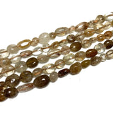 Natural Copper Rutilated Quartz Gravel Gemstone Beads 6-8mm