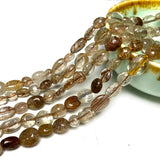 Natural Copper Rutilated Quartz Gravel Gemstone Beads 6-8mm