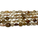 Natural Copper Rutilated Quartz Gravel Gemstone Beads 6-8mm