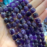100% Natural Dark Purple Amethyst Faceted Square Gemstone Beads 8-9MM