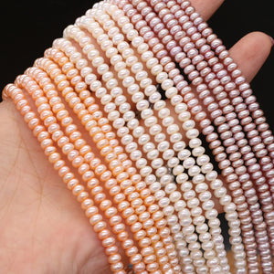 100% Natural Freshwater Pearl Beads Flat Shape Loose Beads 4-5mm