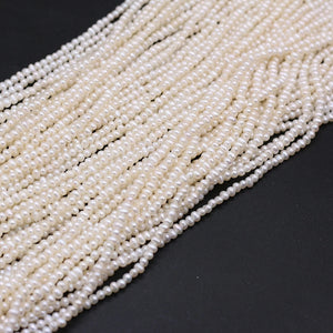 100% Natural Freshwater Pearl Irregular Rice Shape Beads 2.5-3mm