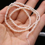100% Natural Freshwater Pearl Irregular Rice Shape Beads 2.5-3mm
