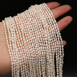 100% Natural Freshwater Pearl Beads 3-4mm Strand 14''