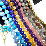 100% Natural Apatite Green Opal Aquamarine Morganite Round Beads 6/8/10MM