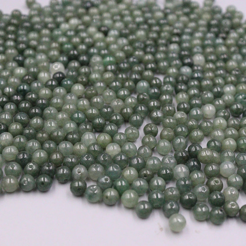 100% Natural A Jade / Jadeite Beads Oil-green Round Beads 5mmW (Wholesale)