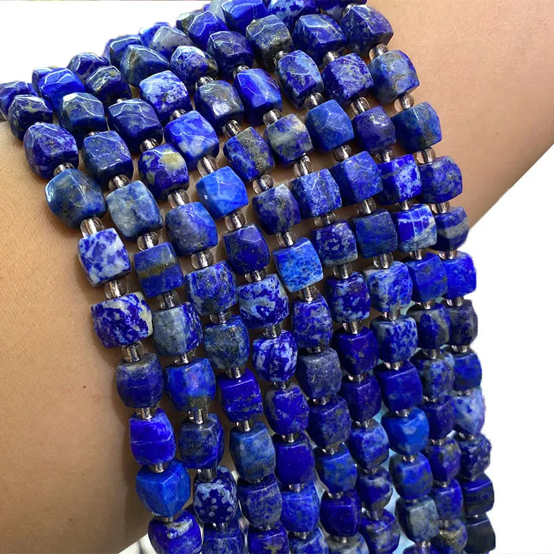 Natural Lapis Lazuli Square Gemstone Beads 8-9MM