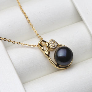Natural Pearl Pendant Necklace, 925 Sterling Silver...