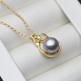 Natural Pearl Pendant Necklace, 925 Sterling Silver...