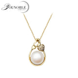 Natural Pearl Pendant Necklace, 925 Sterling Silver...