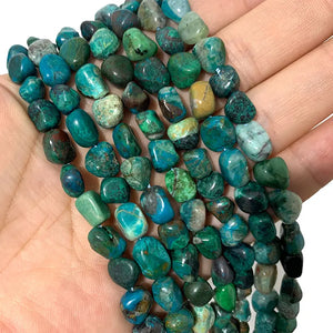 100% Natural Stone Beads 8-10MM Gravel Green Chrysocolla for DIY Jewelry Making