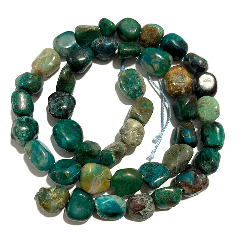 100% Natural Stone Beads 8-10MM Gravel Green Chrysocolla for DIY Jewelry Making