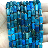 Natural Apatite Faceted Cylinder Gemstone Beads DIY Jewelry Making
