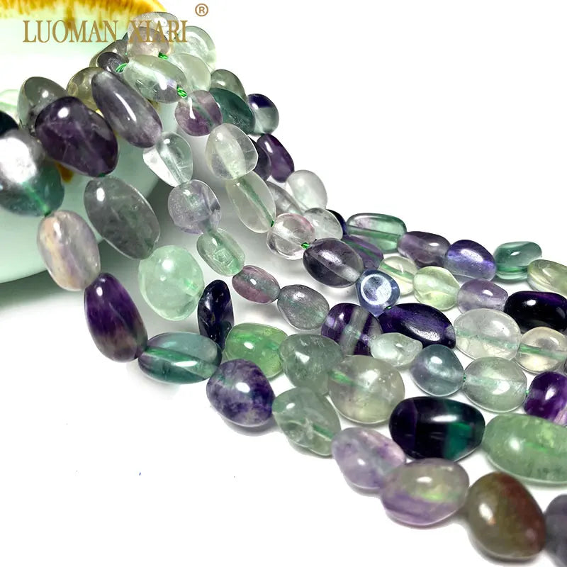 Natural Colorful Fluorite Gravel Gemstone Beads DIY Jewelry Making