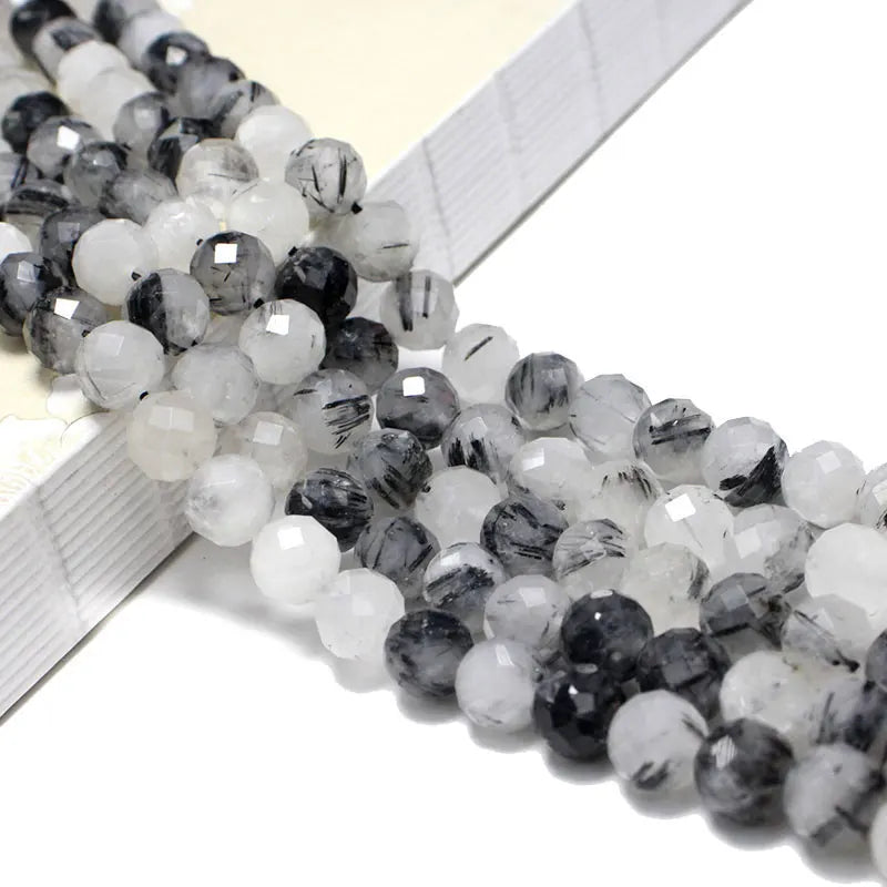Natural Rutilated Quartz Round Gemstone Beads 6/8/10MM
