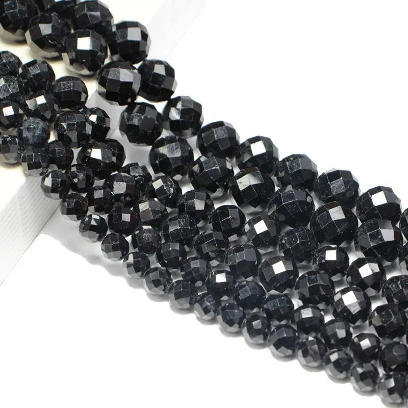 Natural Stone Faceted Tourmaline Round Spacer Beads 6/8/10MM