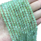 Natural Stone Faceted Green Prehnite Round Gemstone Spacer Beads 6/8/10MM