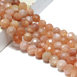 Natural Stone Faceted Sunstone Amethyst Gemstone Beads 6/8/10MM