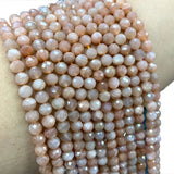 Natural Stone Faceted Sunstone Amethyst Gemstone Beads 6/8/10MM