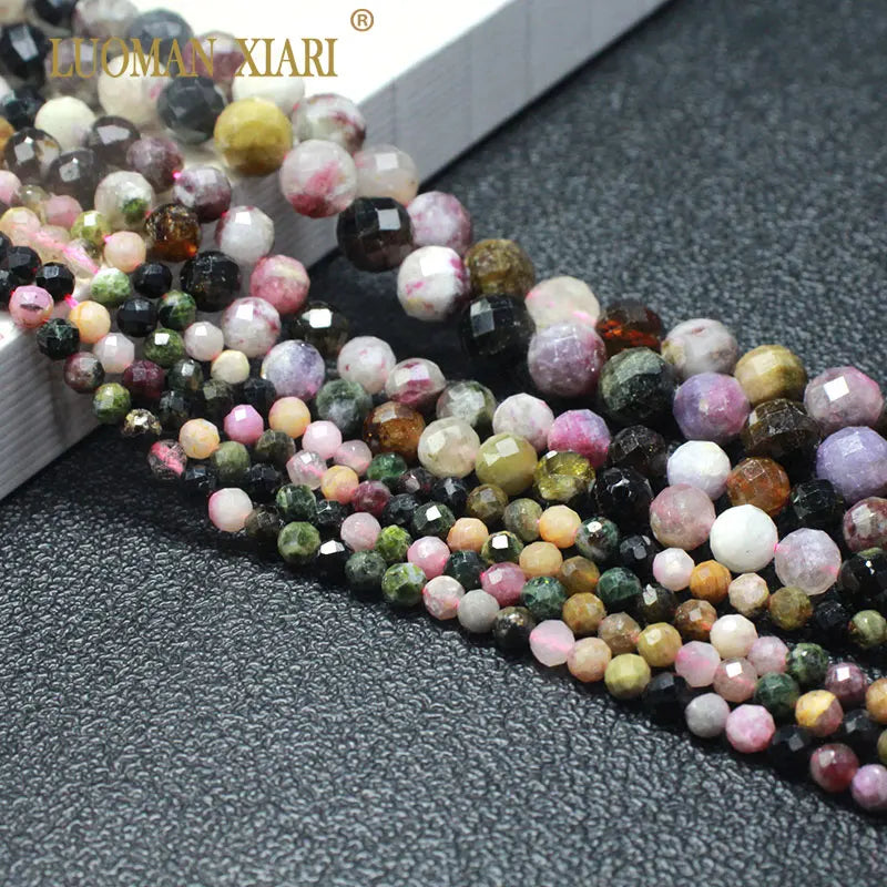 Natural Stone Tourmaline Faceted Spacer Beads 6/8/10MM