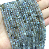 Labradorite Faceted Square Gemstone Spacer Beads 4-5MM