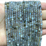 Labradorite Faceted Square Gemstone Spacer Beads 4-5MM