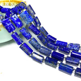 Natural Lapis Lazuli Faceted Cylinder Gemstone Beads for DIY Bracelet