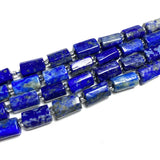 Natural Lapis Lazuli Faceted Cylinder Gemstone Beads for DIY Bracelet