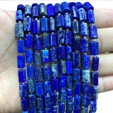 Natural Lapis Lazuli Faceted Cylinder Gemstone Beads for DIY Bracelet