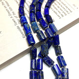 Natural Lapis Lazuli Faceted Cylinder Gemstone Beads for DIY Bracelet