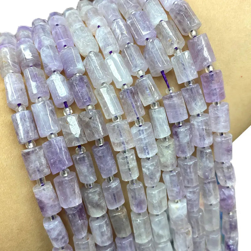 Natural Amethyst Cylinder Spacer Beads for DIY Jewelry Making