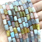 Natural Morganite Cylinder Gemstone Spacer Beads for DIY Jewelry Making