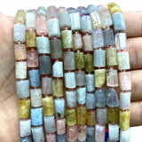 Natural Morganite Cylinder Gemstone Spacer Beads for DIY Jewelry Making